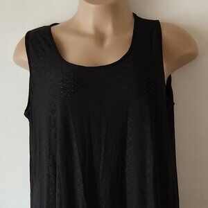 Ofeefan tank sz XXL black eyelet knit EUC